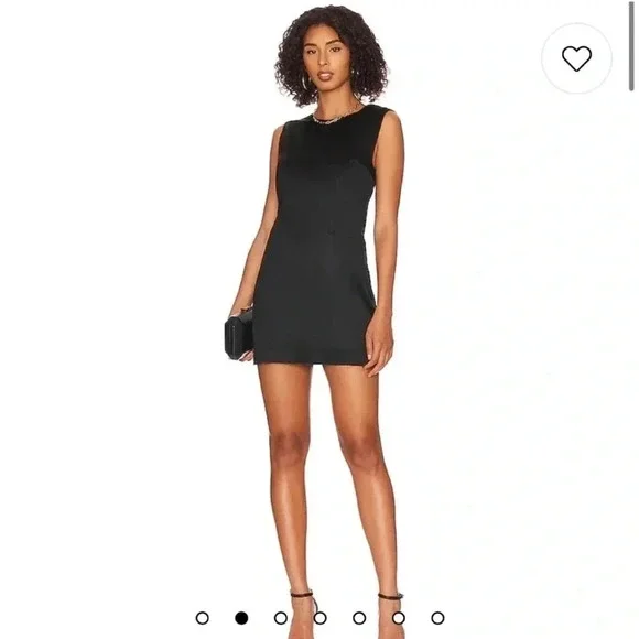 Revolve Lacademie Ames black satin mini dress